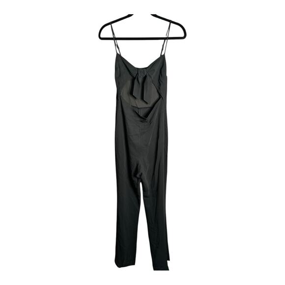 Lita Black Jumpsuit With Front Cutout & Bow Size Small - Picture 1 of 7